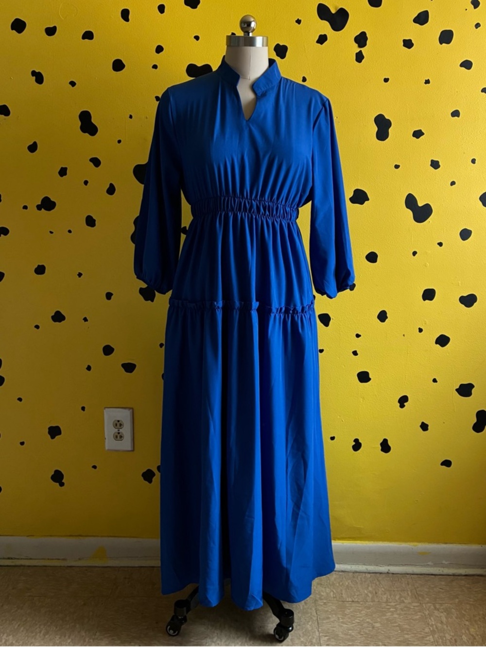 Royal Blue Midi Plus Size Dress 2X Cottagecore Soft Girl Spring Minimal Chic